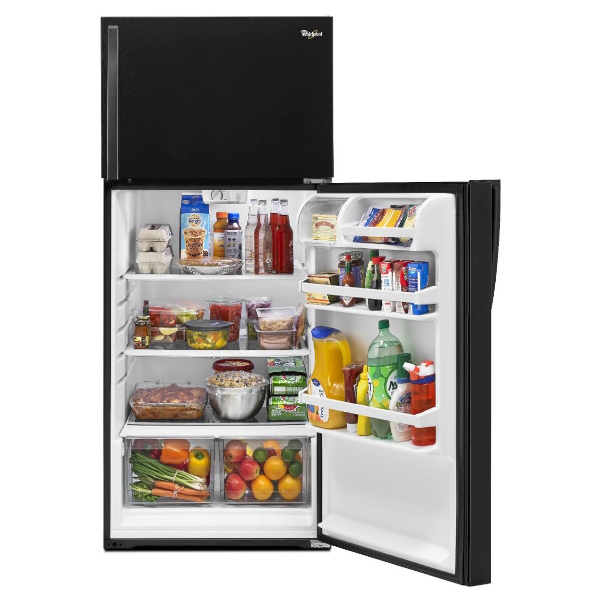 Alt View 7. Whirlpool - Whirlpool - 14.3 Cu. Ft. Top-Freezer Refrigerator - Black - Black.