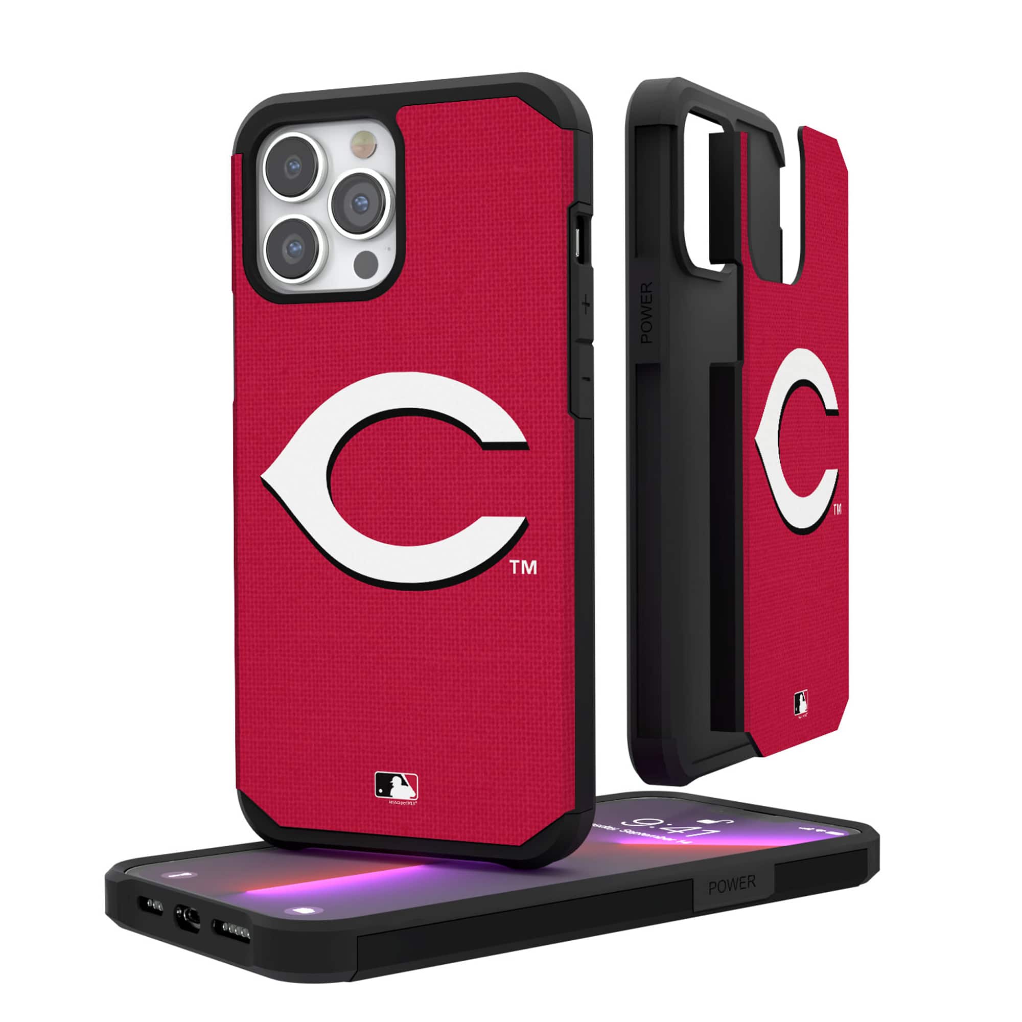 Keyscaper - MLB - Cincinnati Reds iPhone Solid Design Rugged Case - 13 - Multicolor