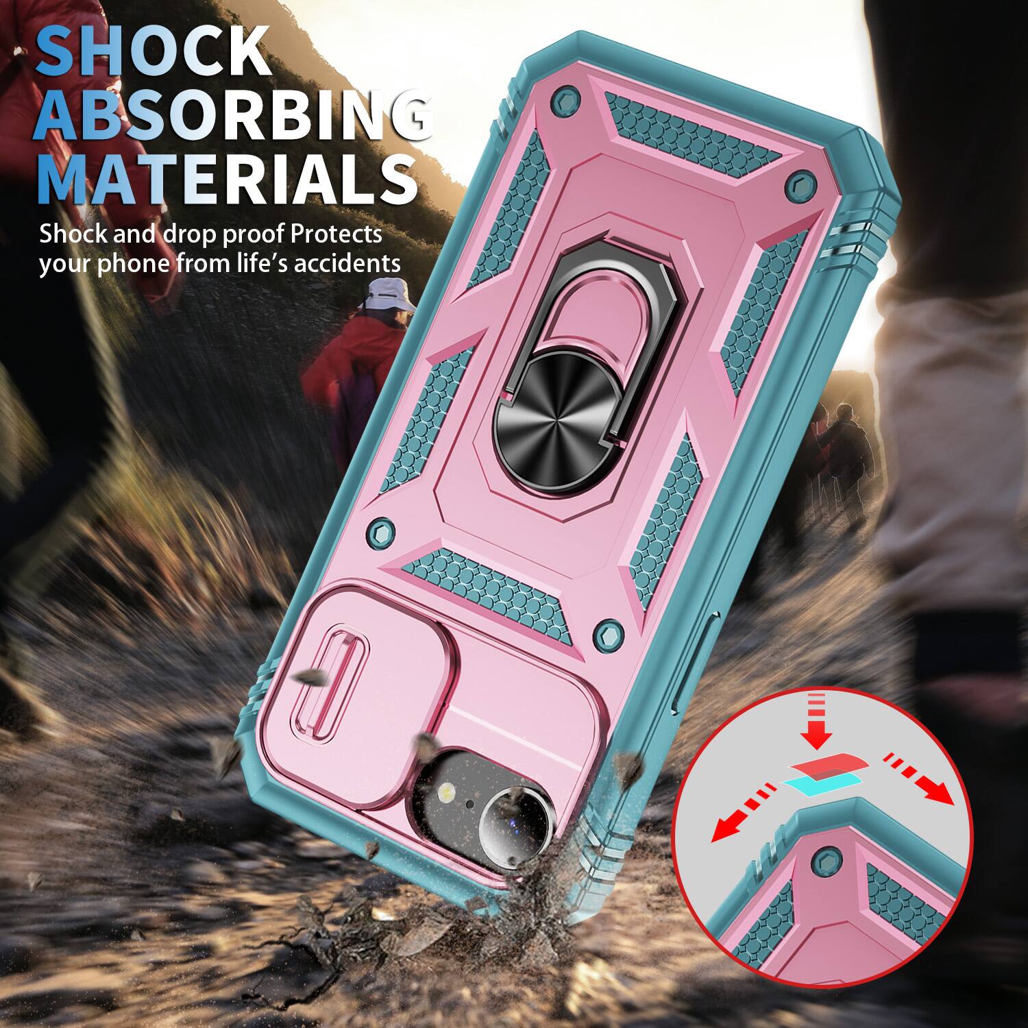 SHOCK ABSORBING MATERIALS  
Shock and drop proof  
Protects your phone from life's accidents