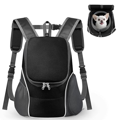 Live At Space - Pet Dog Carrier Backpack With Top And Side Windows Small Front Ventilated Pack Safety Belt For Travel Hiking Outdoor Adv