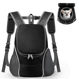 Live At Space - Pet Dog Carrier Backpack With Top And Side Windows Small Front Ventilated Pack Safety Belt For Travel Hiking Outdoor Adv