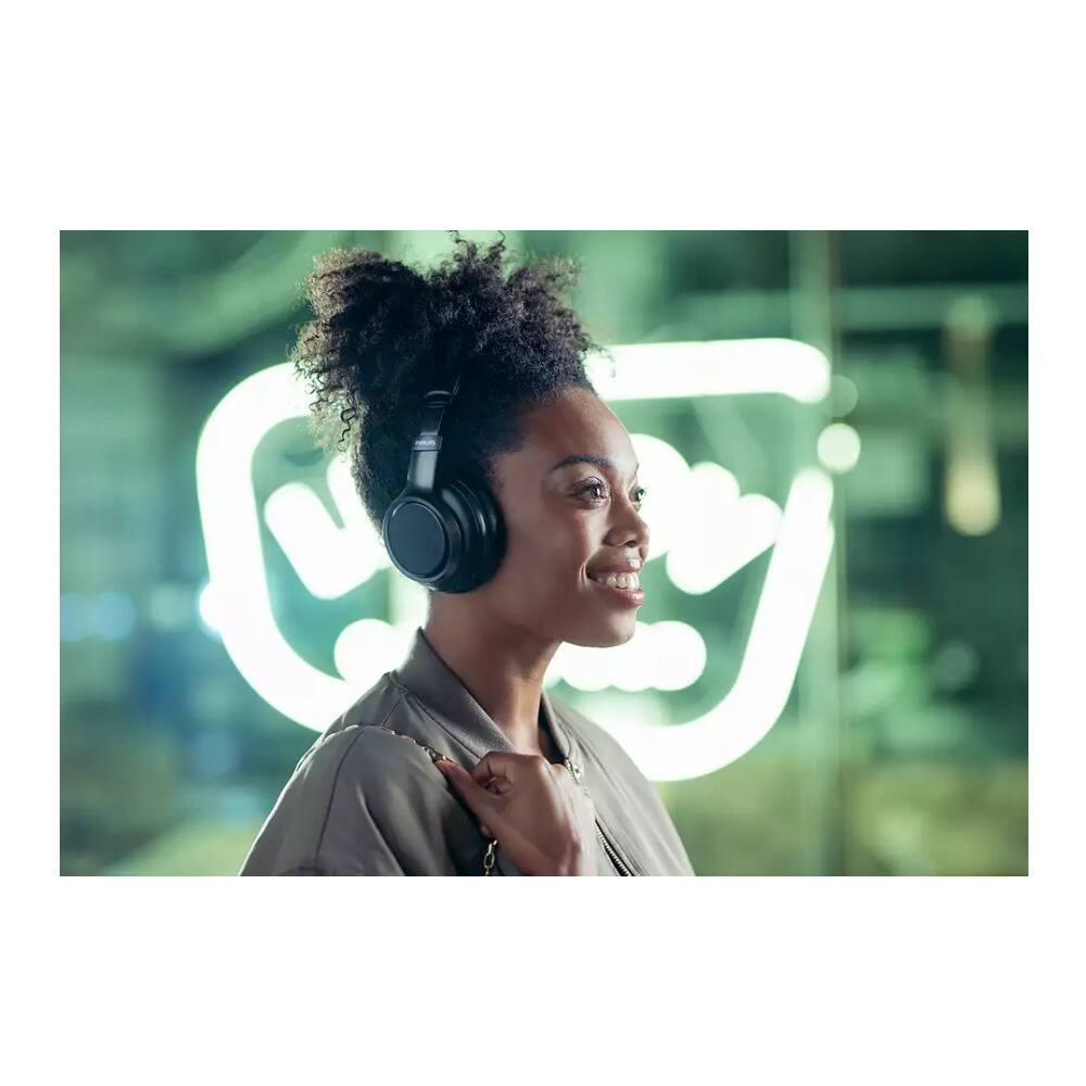 Back. Philips - Philips H9505BK Over Ear Wireless Headphones Bundle - Black.