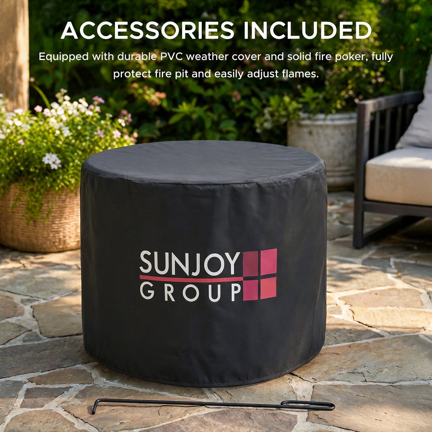 SUNJOY Argyle 21 in. Stainless Steel Wood Burning Smokeless Fire