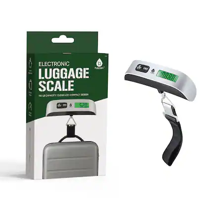 ELECTRONIC LUGGAGE SCALE - CAPACITY 110 LB - CLEAR LCD - COMPACT DESIGN