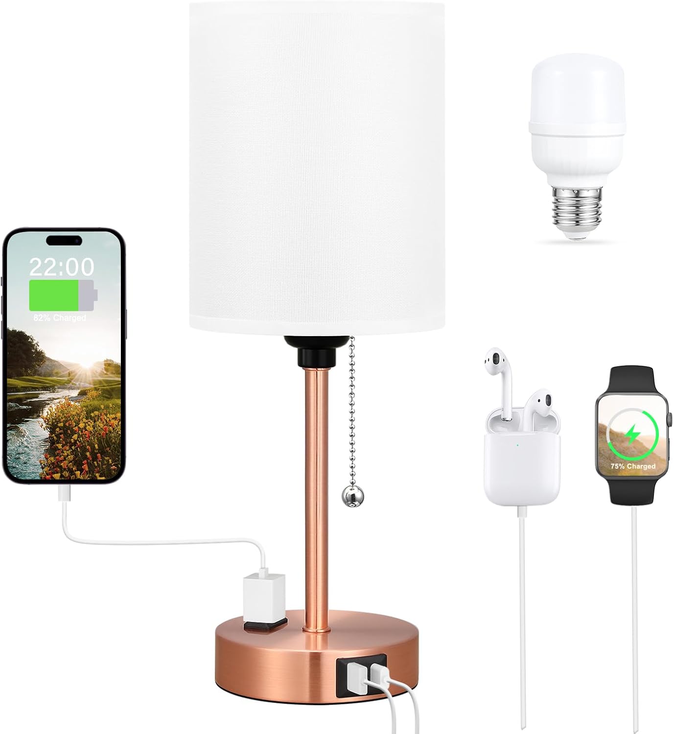 White - Brass-14.6in