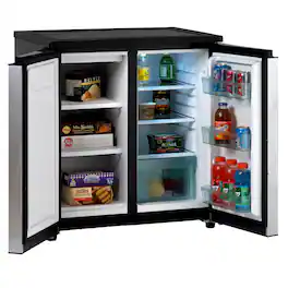 Avanti - 5.5 cu. ft. Compact Refrigerator, Side by Side Design, in Stainless Steel