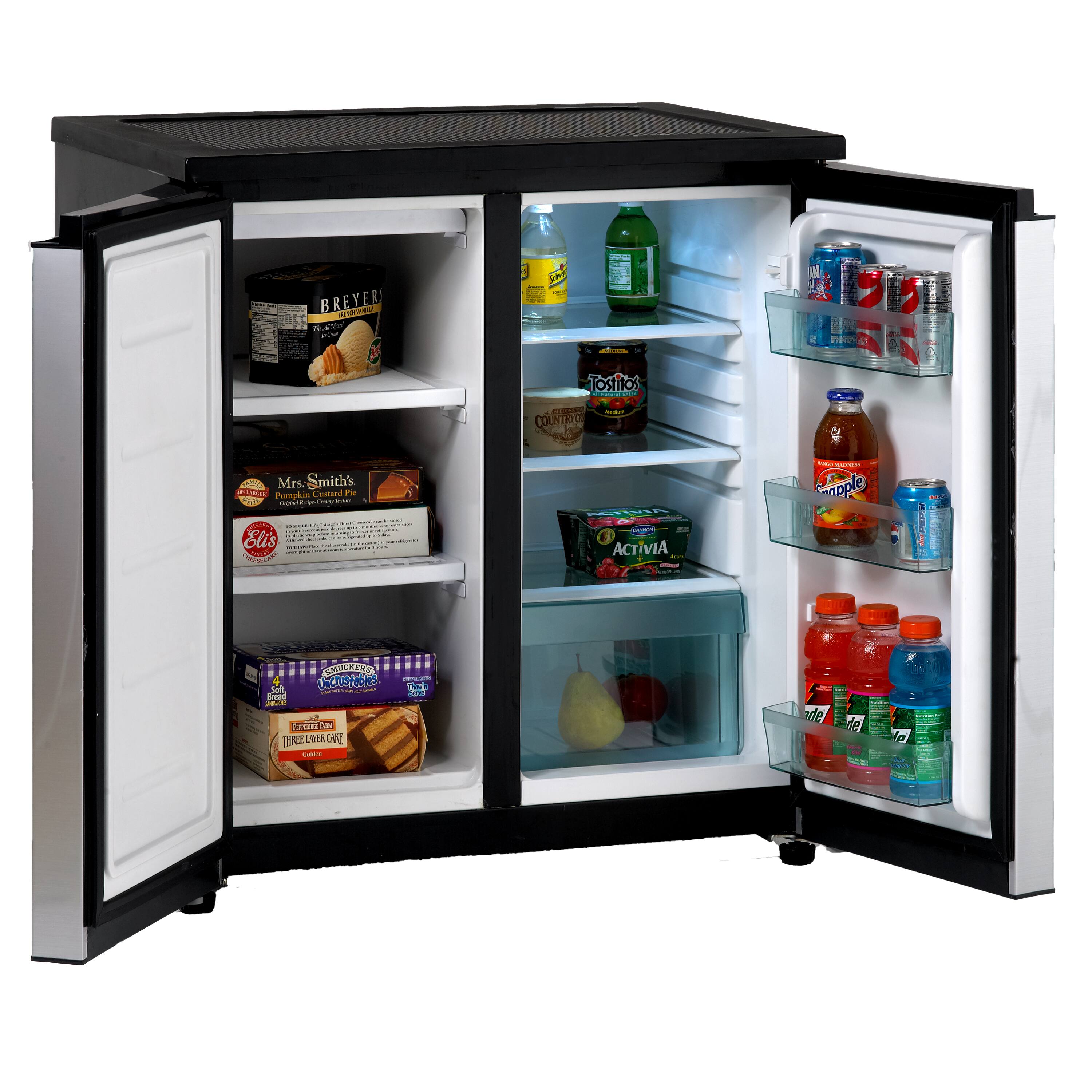 Avanti - 5.5 cu. ft. Compact Refrigerator, Side by Side Design, in Stainless Steel