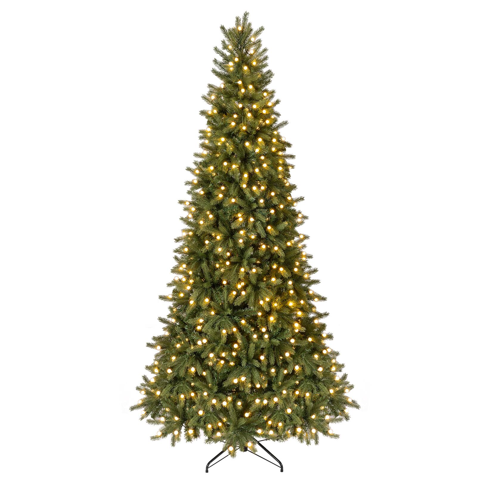 Alt View 9. Costway - Costway 7.5FT Christmas Tree, 11 Lighting Modes, Hinged, 500 LED Lights,2 Lighting Color - Green.