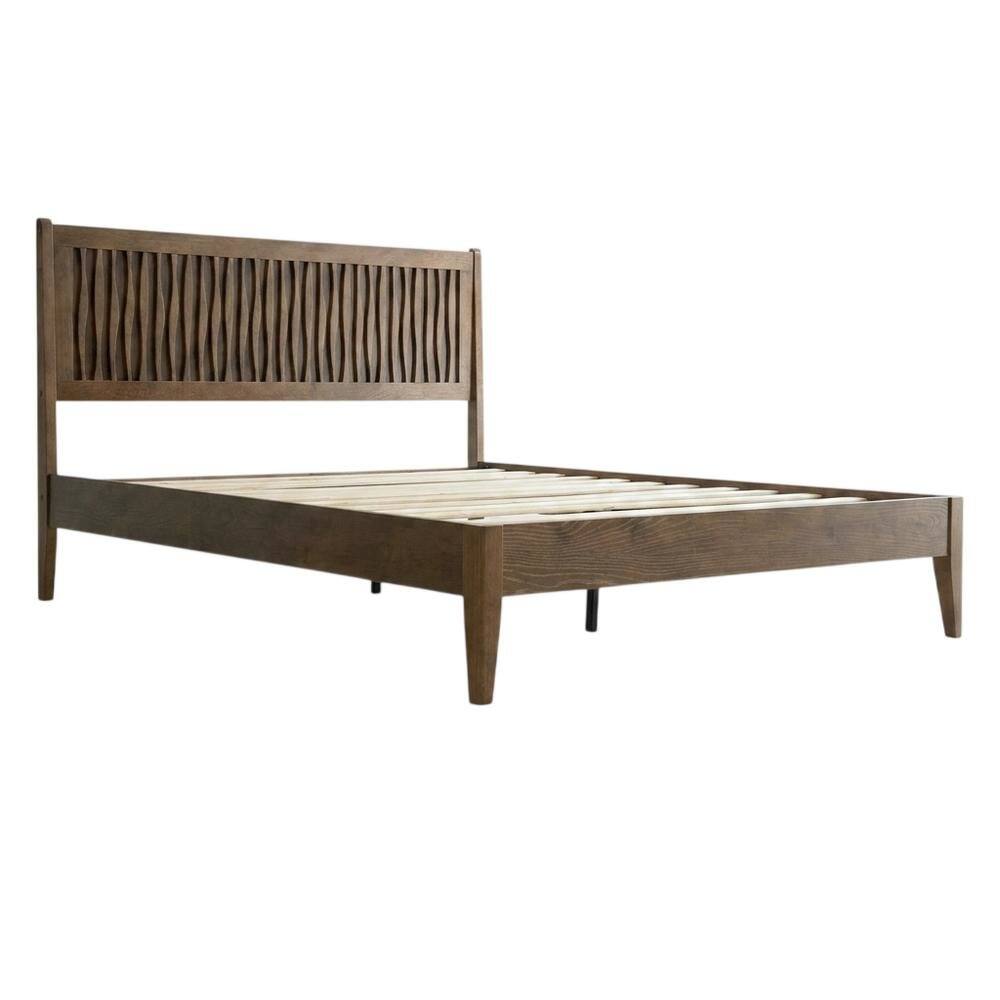 Back. FurniFact - Solid Wood Platform Bed - Barnwood.