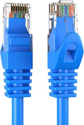 Front. Cables Direct Online - Cat6 Ethernet Cable 7FT 550Mhz UTP Patch Cord LAN Wire for PC Laptop Router Modem TV Console - Blue.