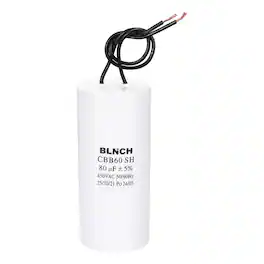 Unique Bargains - 80uF CBB60 Running Capacitor, AC 450V 2 Wire for Air Compressor, Washing Machine, Refrigerator, Air Conditioner - White