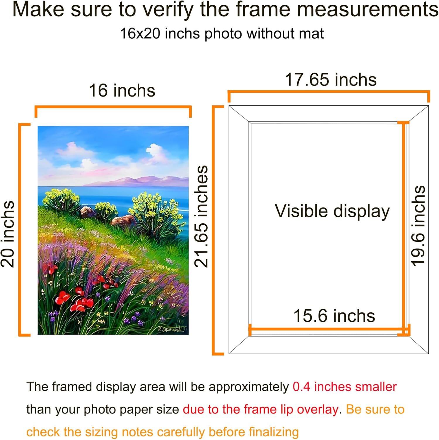blue 16x20 Frames, Picture Frames for Wall, Single, Brown colorBlack ...