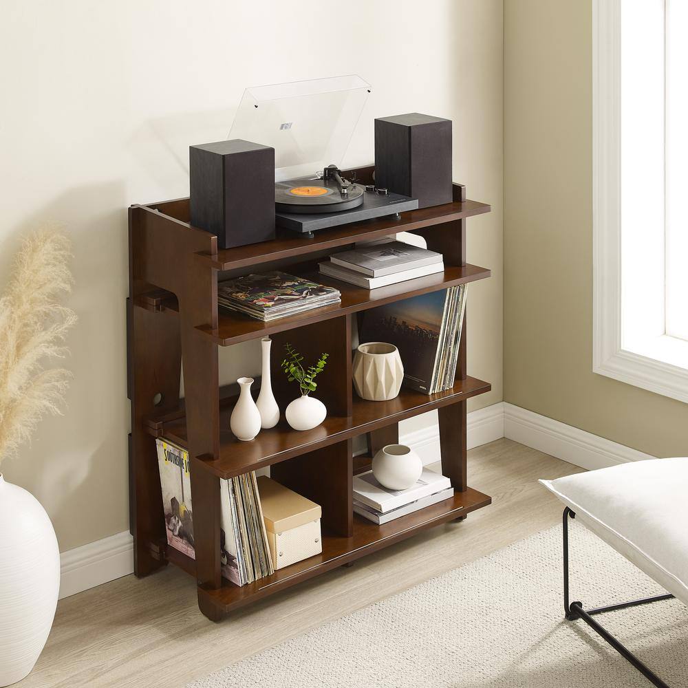Alt View 7. Crosley Furniture - Soho Record Storage Console - Mahogany.