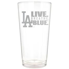 Great American Products - Los Angeles Dodgers Etched 16oz. Rally Cry Pint Glass - Multicolor