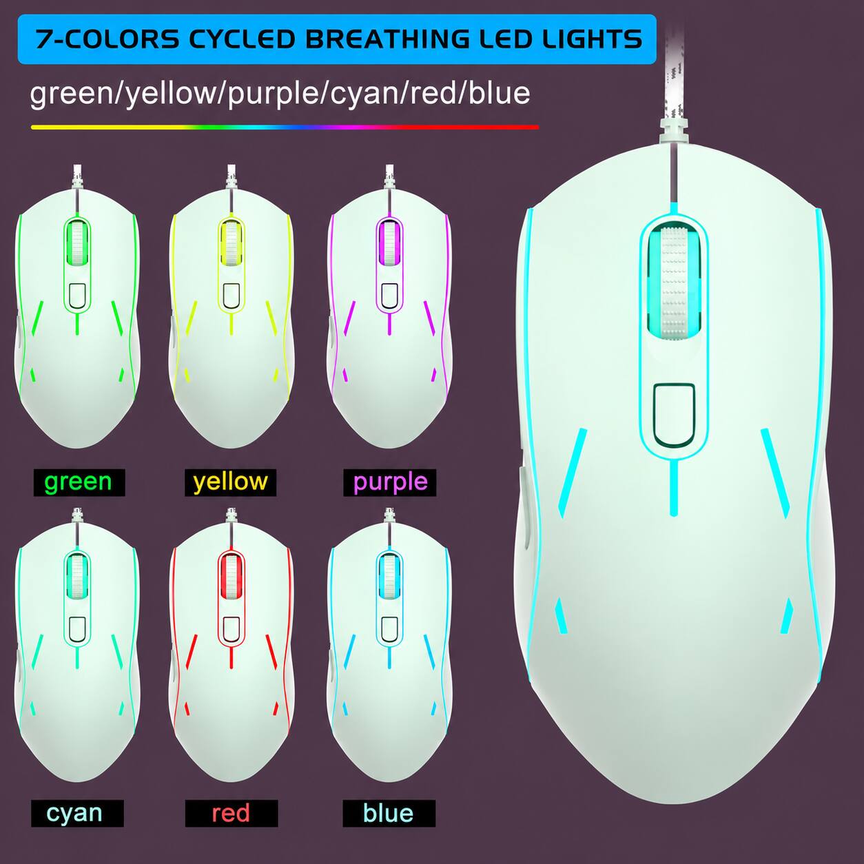 7-COLORS CYCLED BREATHING LED LIGHTS

green/yellow/purple/cyan/red/blue

green
yellow
purple
cyan
red
blue