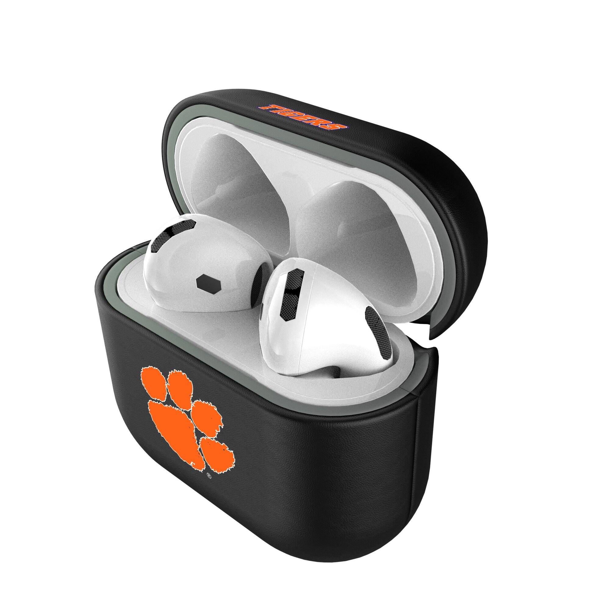 Alt View 3. Keyscaper - Clemson Tigers Clemson Tigers Insignia AirPods 4th Generation Case Cover - No Size - Black.