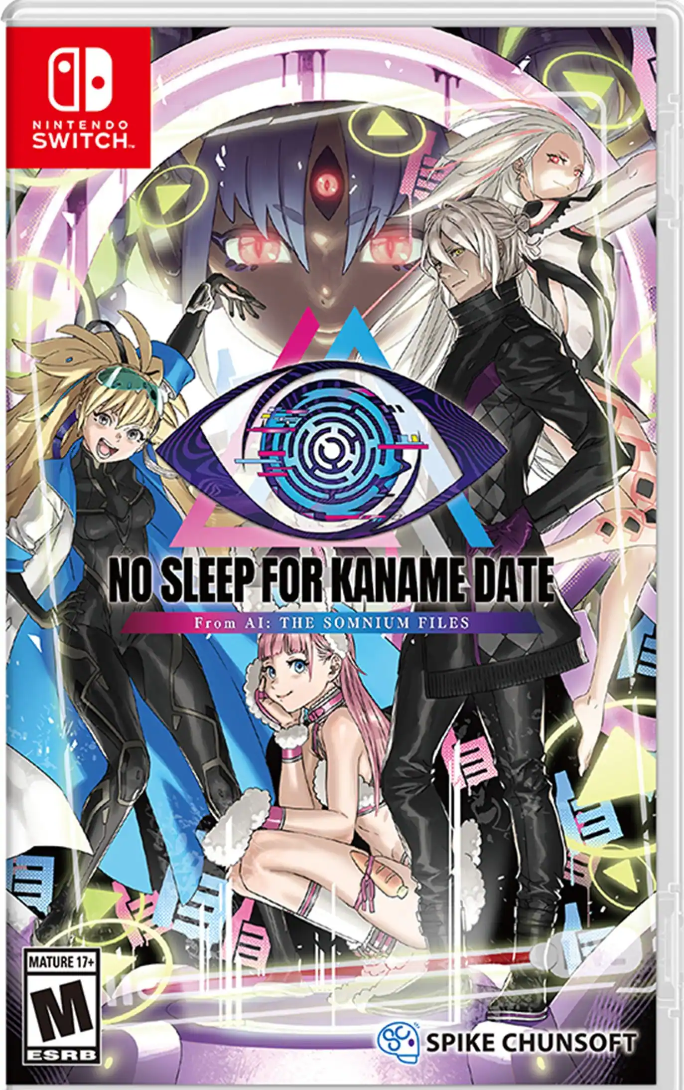 Nintendo Switch. No Sleep for Kaname Date. From AI: The Somnium Files. Mature 17+. M ESRB. Spike Chunsoft. - M (Mature 17+)