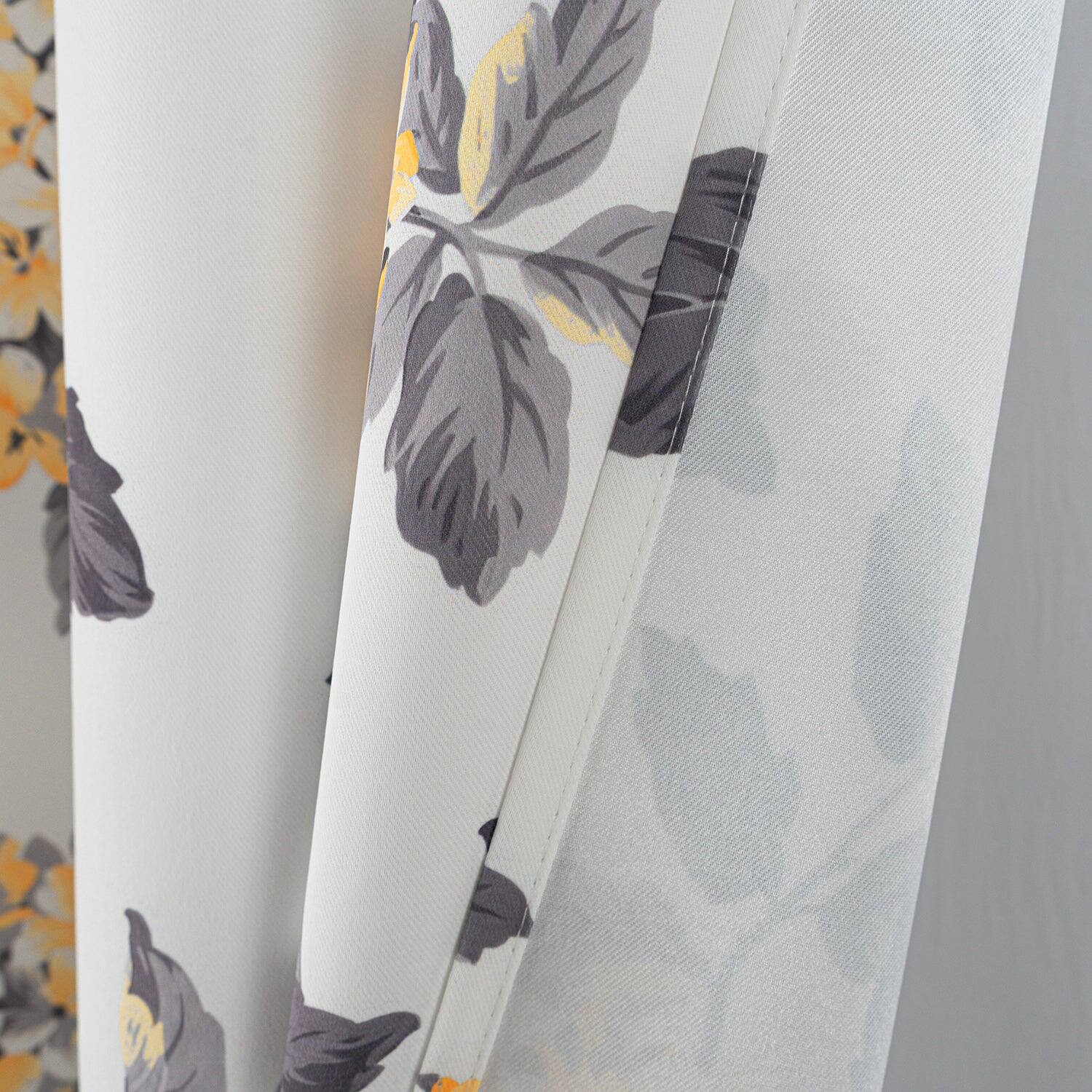 Alt View 1. Olivia Gray - Olivia Gray 100% Polyester 200 GSM Hydrangea Printed Blackout Grommet Curtain Panel 54" x 84" Yellow - Yellow.