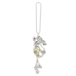Ganz - and Gold Mermaid Car Charm with Hanging Chain - Silver