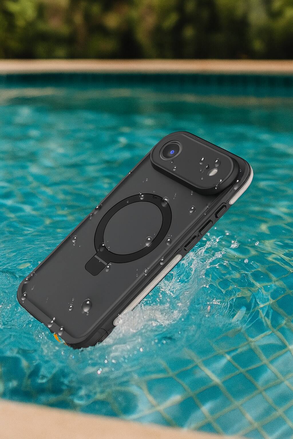 Alt View 5. SaharaCase - Apple Phone Air Waterproof Case | Compatible with Magsafe | Shock Absorbing Corners | Oasis Series - Black.