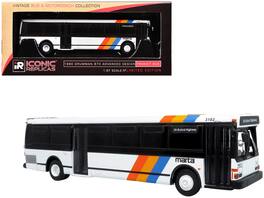 1980 Grumman 870 Advanced Design Transit Bus "MARTA Atlanta" White with Stripes 1/87 (HO) Scale Model by Iconic Replicas