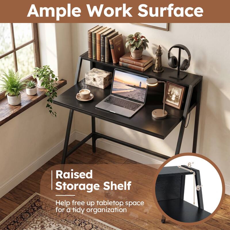 Ample Work Surface

Raised Storage Shelf

Help free up tabletop space for a tidy organization

6"