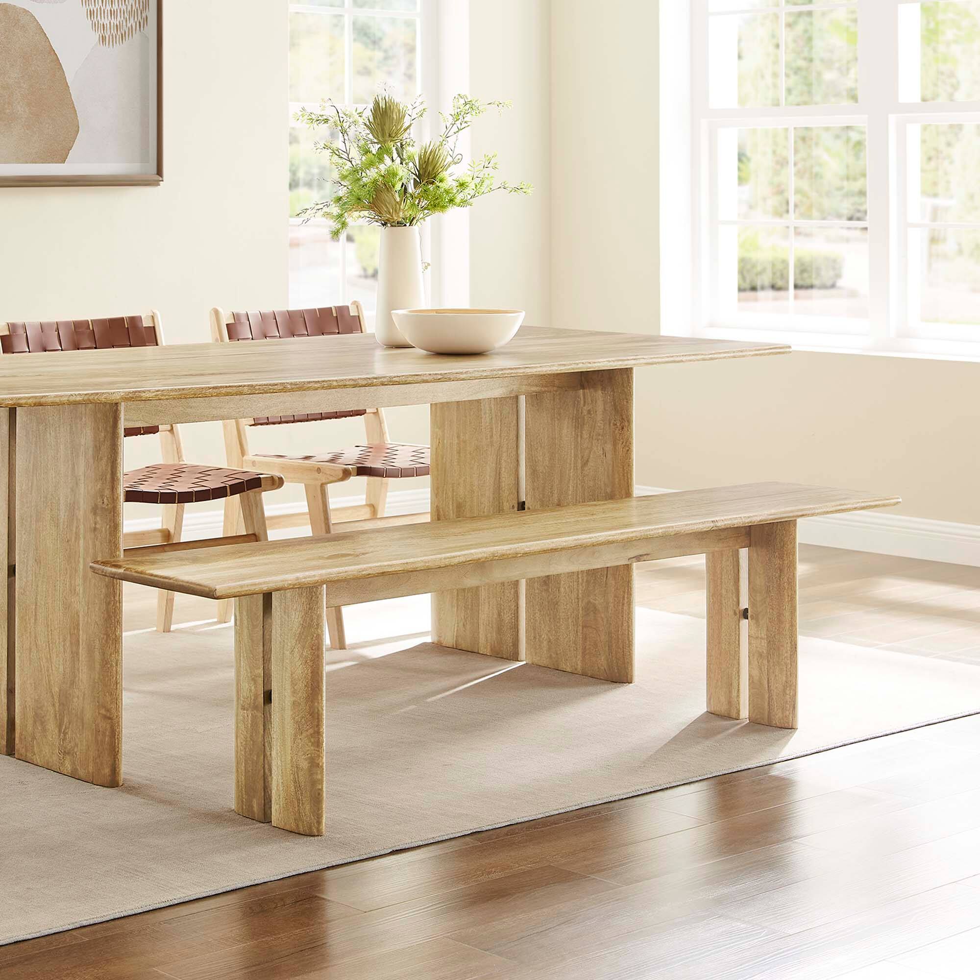 Alt View 5. Modway - Amistad 72" Wood Bench by Modway - Brown.