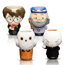 Geeki Tiki Harry Potter Cupful of Cute Ceramic Mug Set of 4 - Multicolored