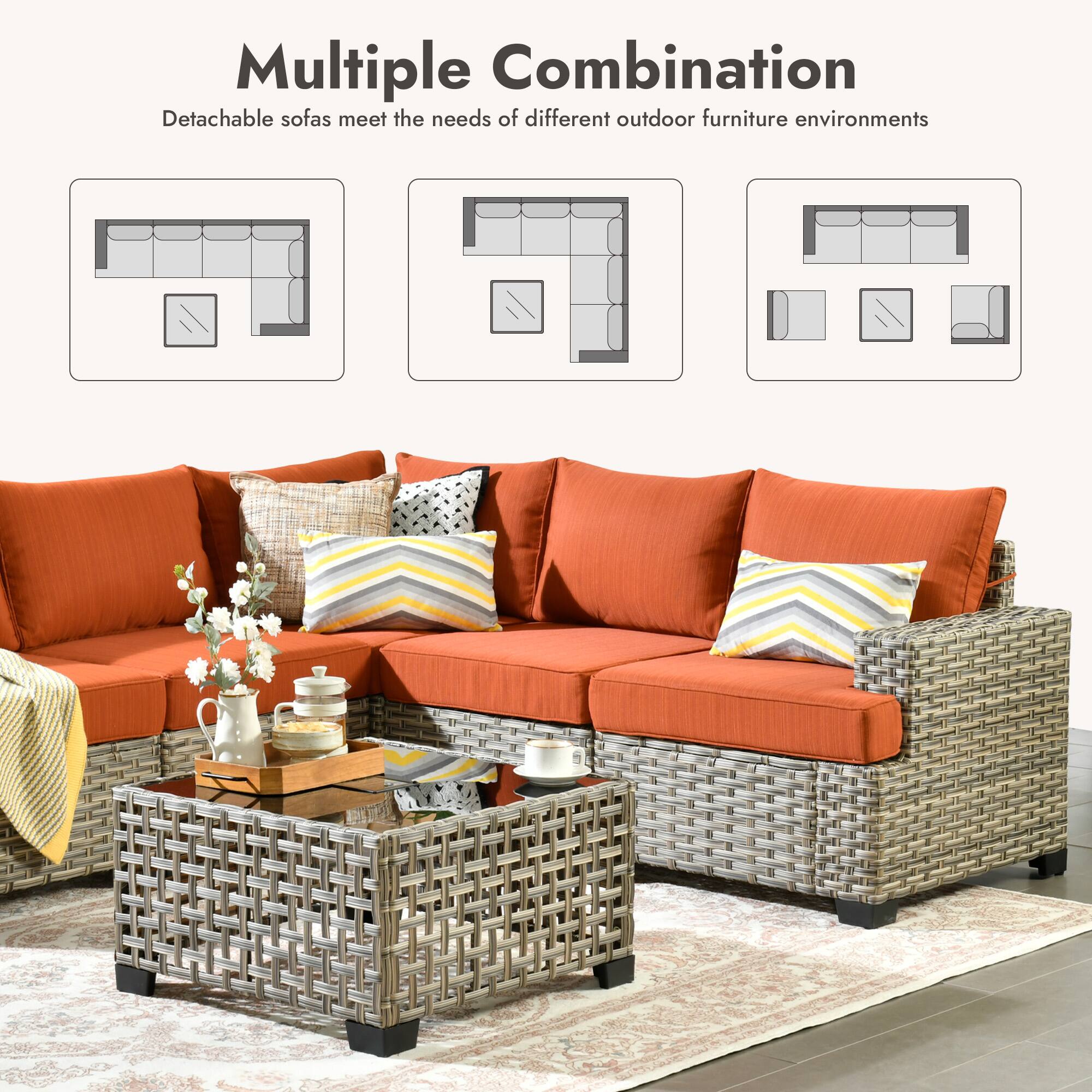 Multiple Combination  
Detachable sofas meet the needs of different outdoor furniture environments