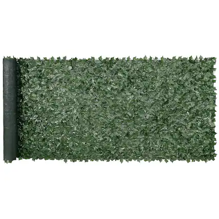 Front. VEVOR - Ivy Privacy Fence, 59 x 158in Artificial Green Wall Screen, Greenery Ivy Fence w/ Mesh Cloth Backing - Green.