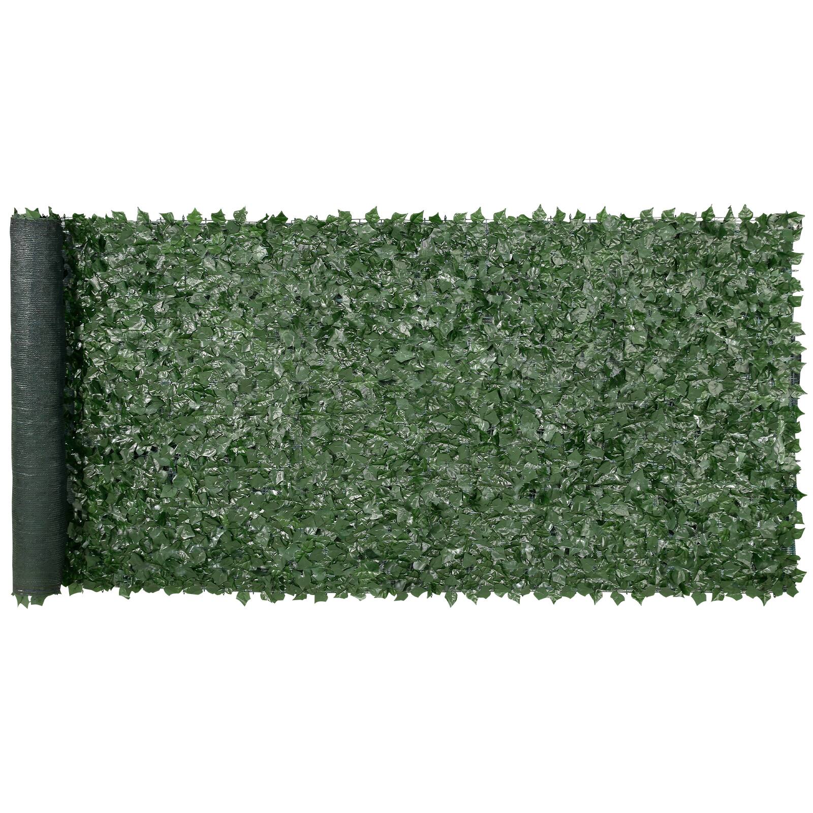 VEVOR - Ivy Privacy Fence, 59 x 158in Artificial Wall Screen, Greenery Ivy Fence w/ Mesh Cloth Backing - Green