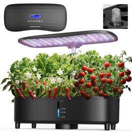 Neewer - Basics Aeroponics Growing Kit, Atomization Tech, LED Grow Light, HGS02 - Black