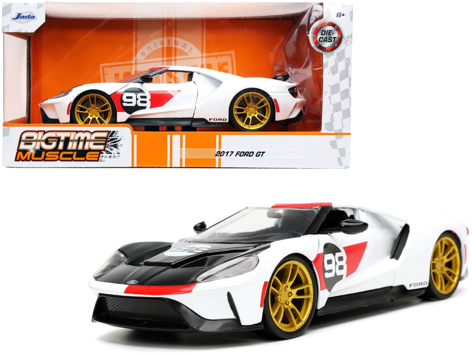"2021 Ford Gt #98 White ""Heritage Edition"" ""Bigtime Muscle"" Series 1/24 Diecast Model Car by Jada" price history on PriceWatchPro