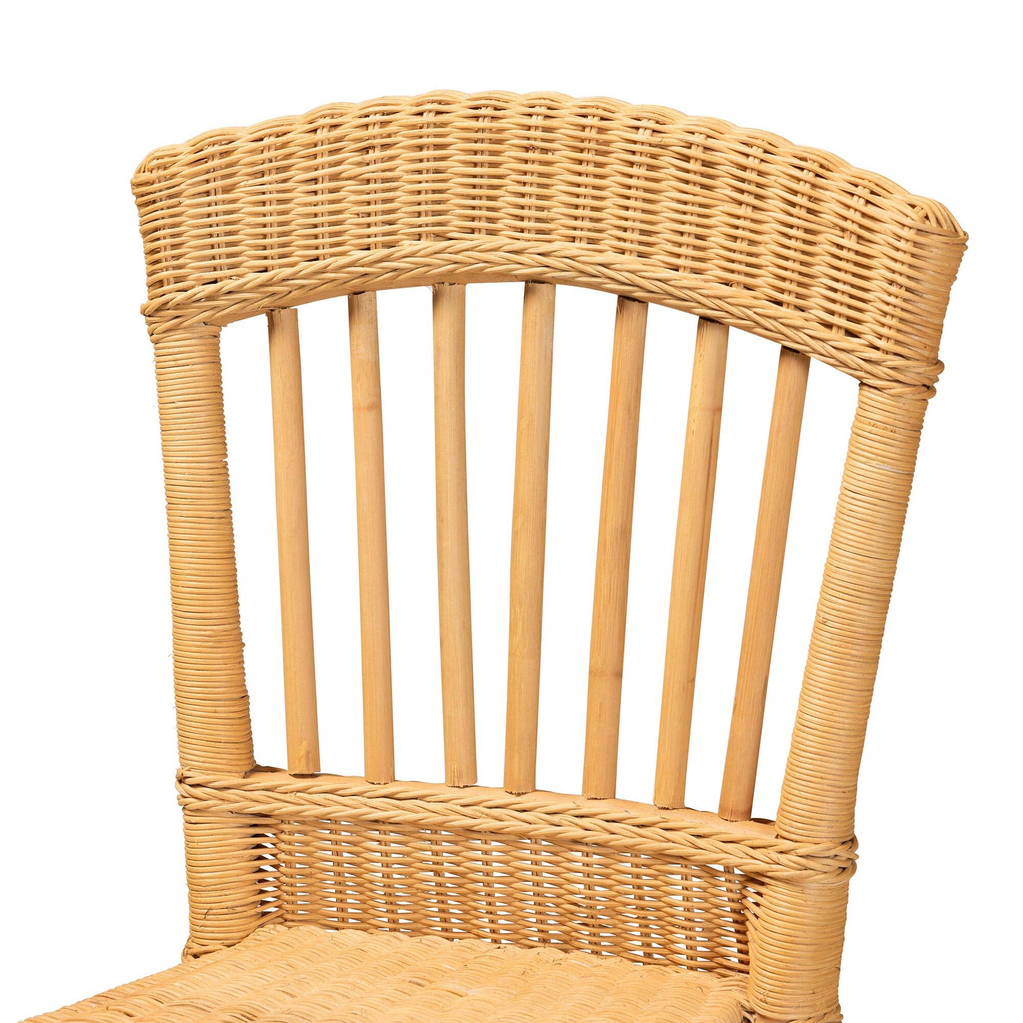 Alt View 1. bali & pari - Barito Modern Bohemian Natural Rattan Counter Stool - Natural Brown/Light Honey.