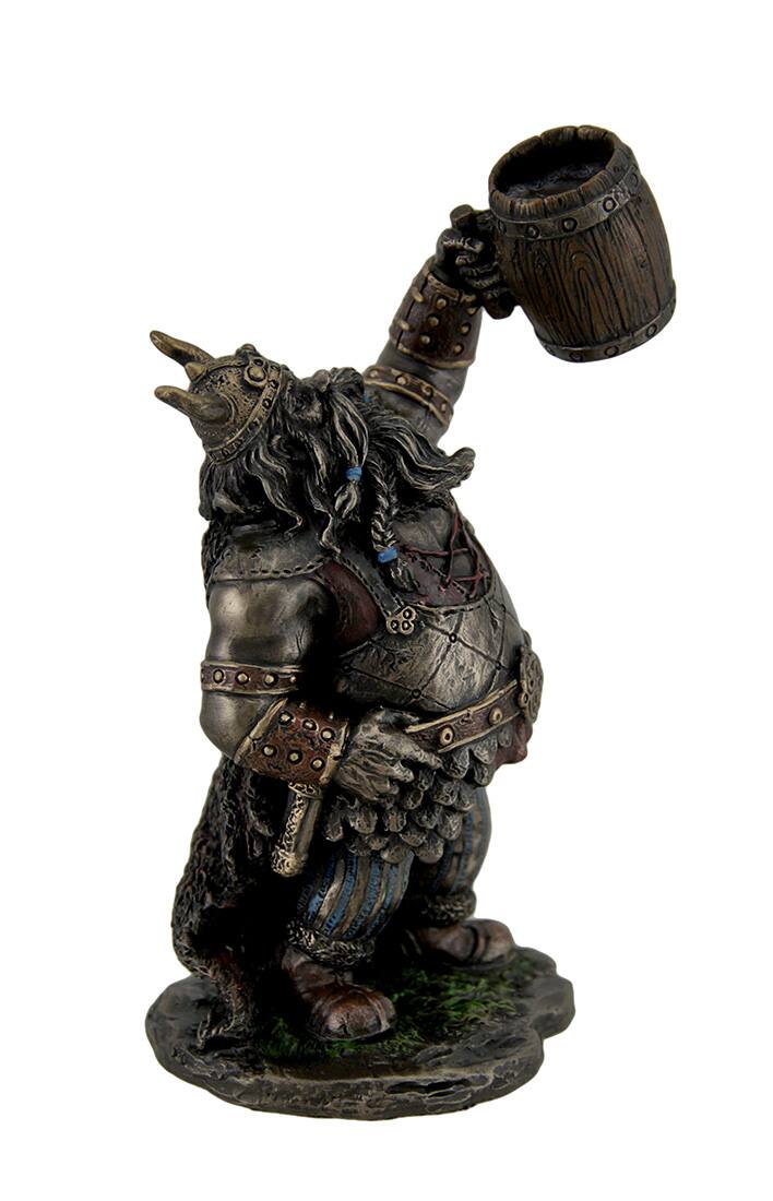 Alt View 1. Veronese Design - Viking Warrior Toasting the Dead Statue Figurine - Brown.