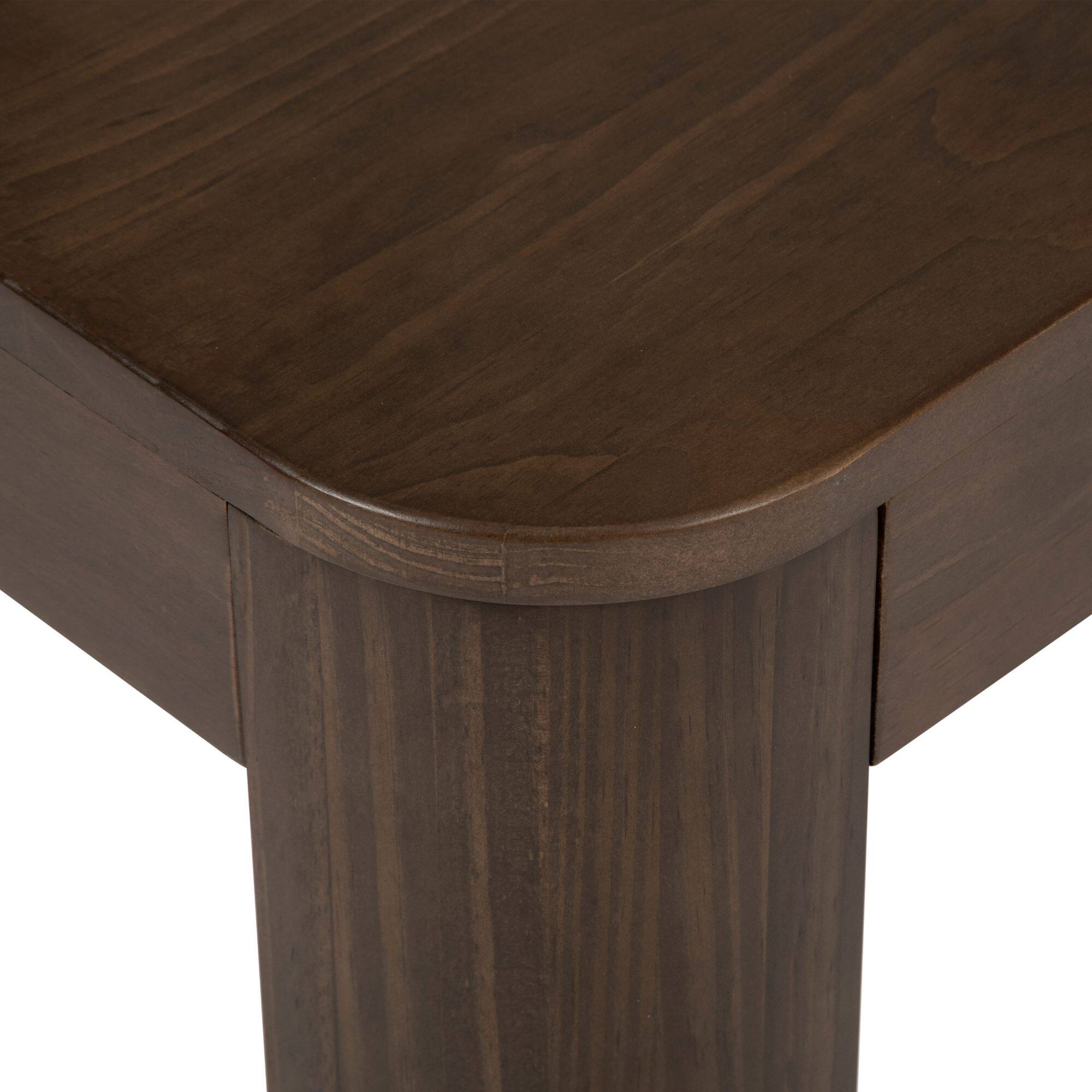 Alt View 3. Plank+Beam - Modern Rounded Rectangular Coffee Table (40in x 20in / 1020mm x 510mm), Walnut - Walnut.