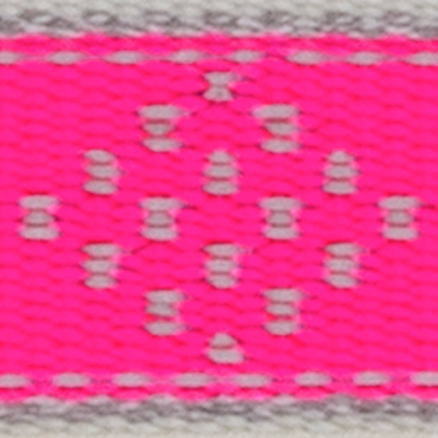 Left. LupinePet - LupinePet Reflective Pink Diamond Nylon Dog Leash - Pink.