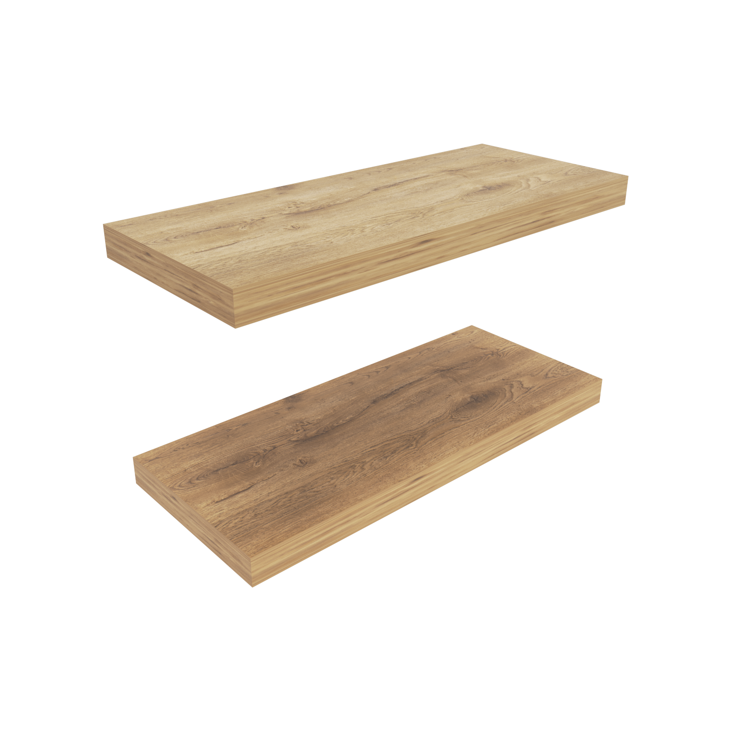 Angle. TuHome - Ecco 31.5" Wide Floating Shelves Set Of 2, Shelves For Wall Decor For Bedroom, Bathroom Storage Shelves. - Macadamia.