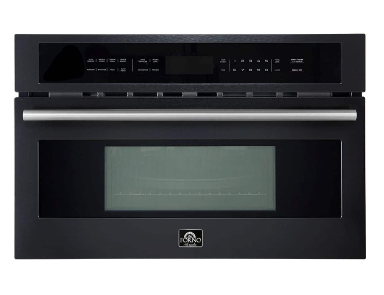 Forno Appliances - Oliena Espresso 1.6 cu. ft. Built-in 1750W Compact Convection Oven and 1000W Microwave Combo with Sensor Cooking - Black - Front_Zoom