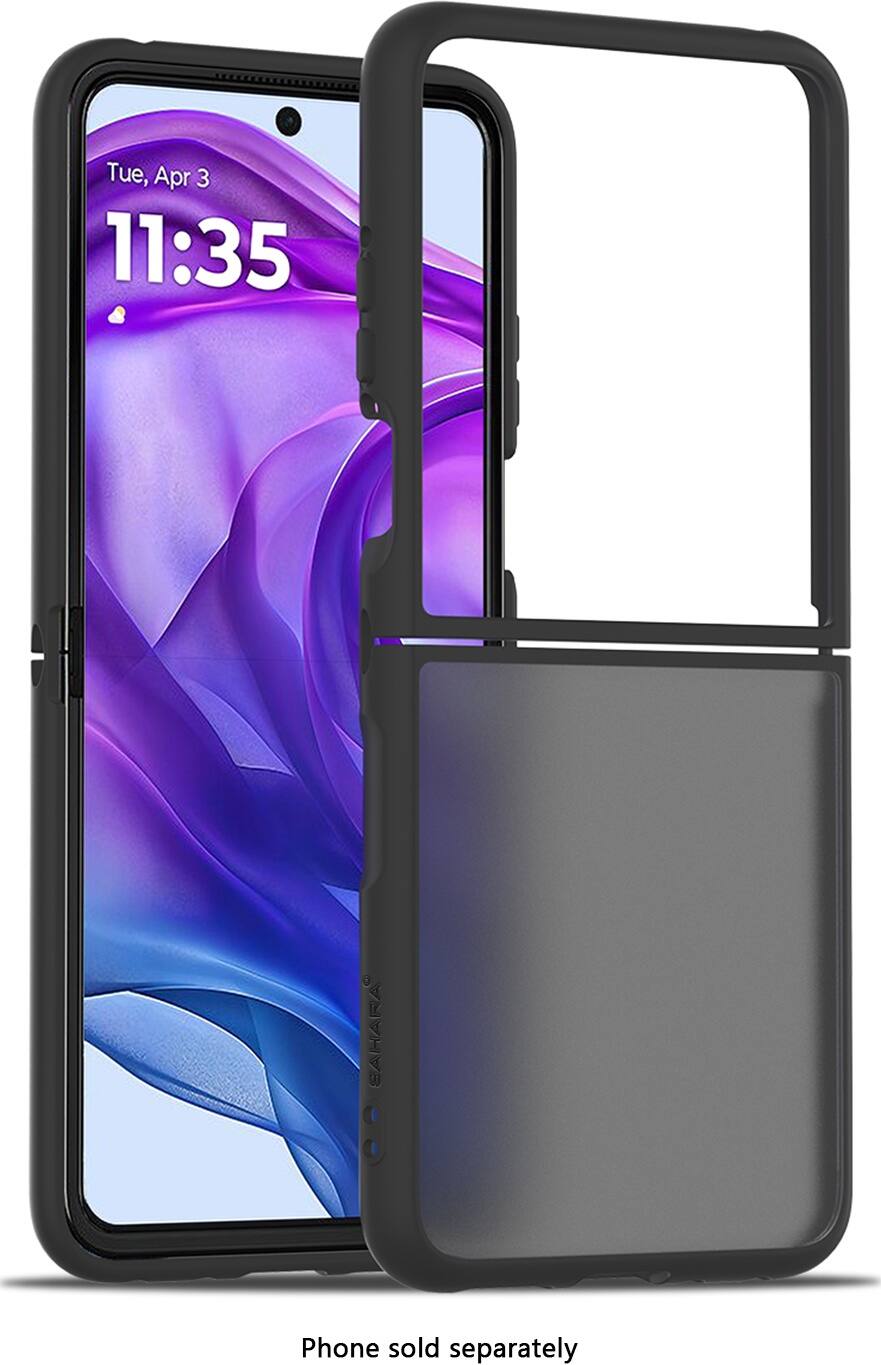 The text on the image reads: "Tue, Apr 3 11:35 SAHARA Phone sold separately."