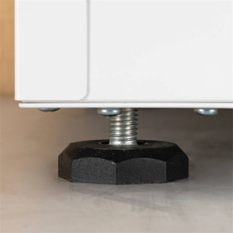 Alt View 6. HTUTWOO - High Storage Cabinet with 2 Doors and 4 Partitions - 5 Storage Spaces Separated Design, Home/Office Use - White.