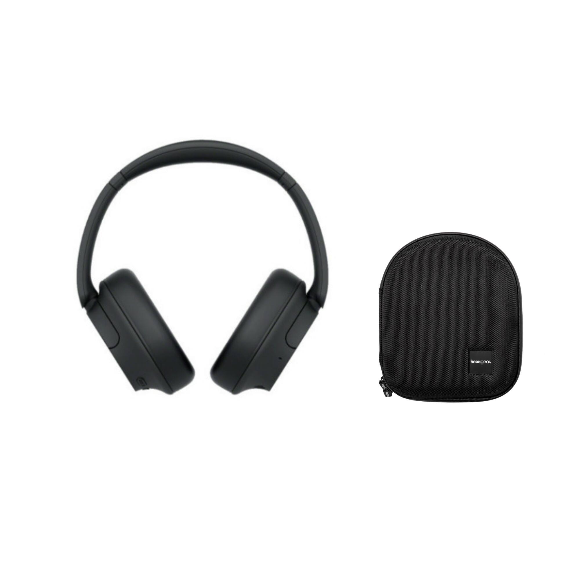 Front. Sony - Sony Wireless Over The Ear Noise Canceling Headphones with Protective Case - Black.