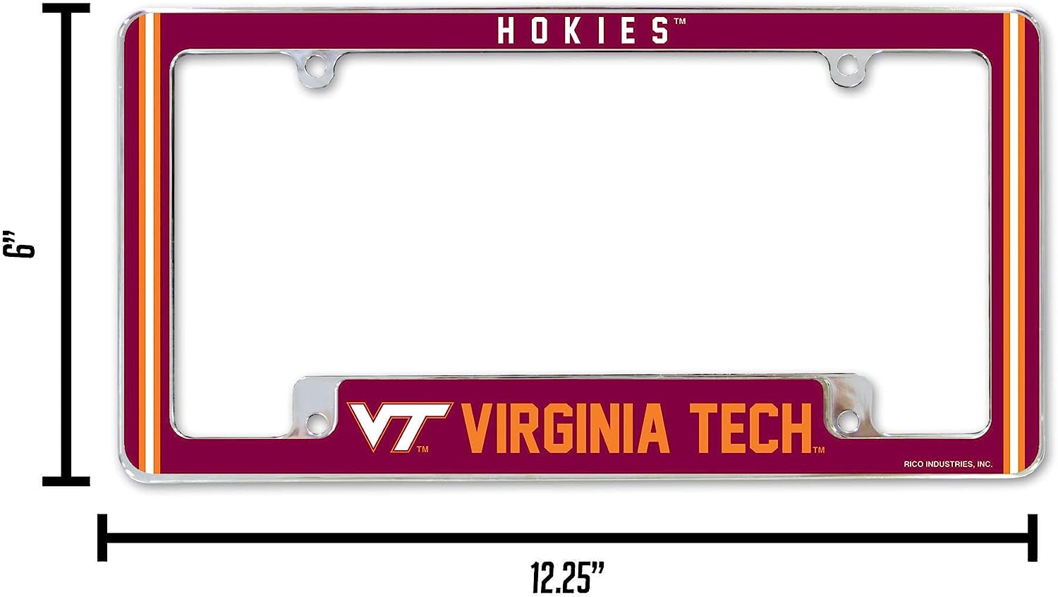HOKIES™  
VIRGINIA TECH™  
VT™  
RICO INDUSTRIES, INC.  
12.25" x 6"