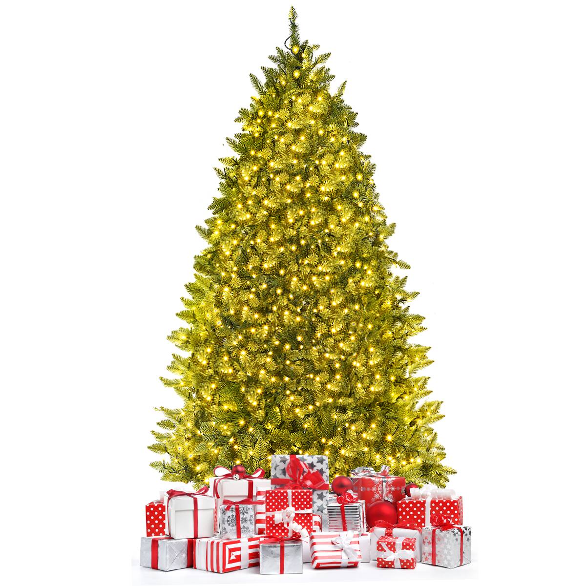 Alt View 4. Gymax - Gymax 6ft Pre-lit LED Light Christmas Fir Tree w/8 Flash Modes Patio - Green.