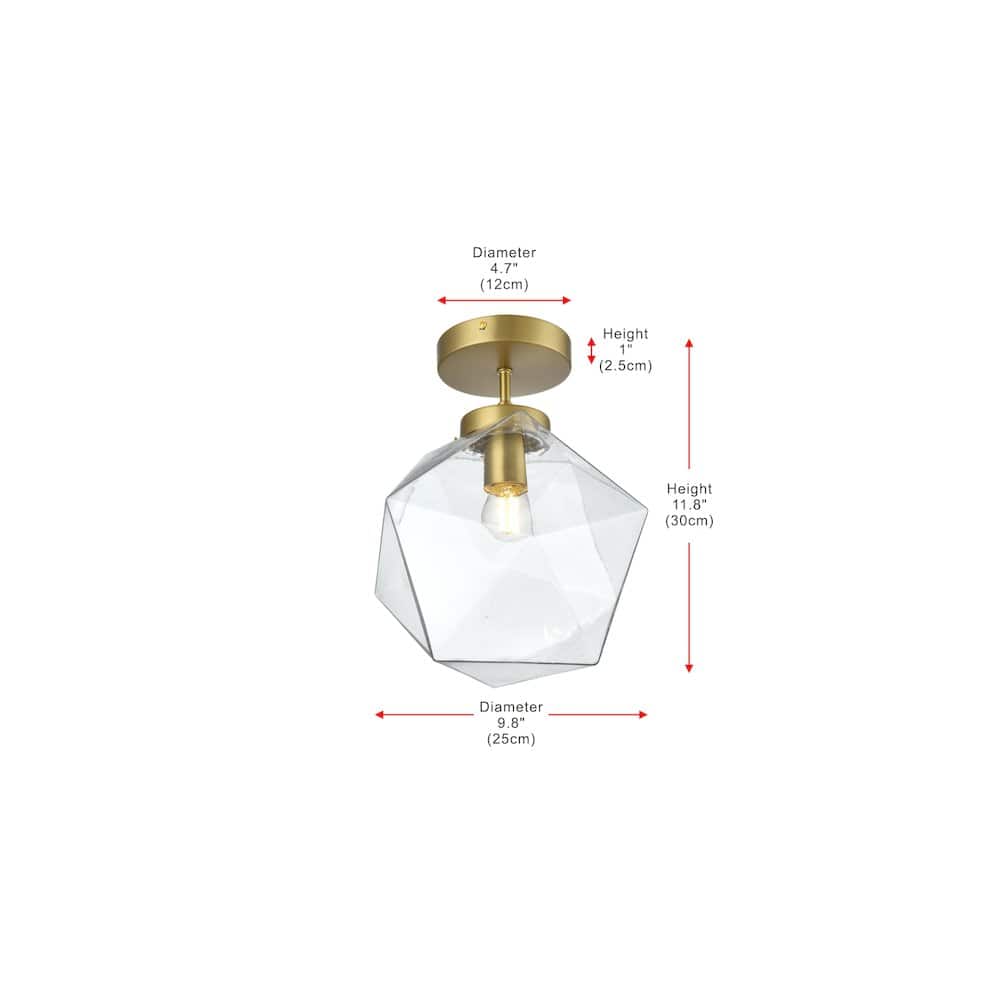 Living District - Lawrence 10 Inch Flush Mount Clear Shade in Satin Gold - Satin Gold And Clear price history on PriceWatchPro