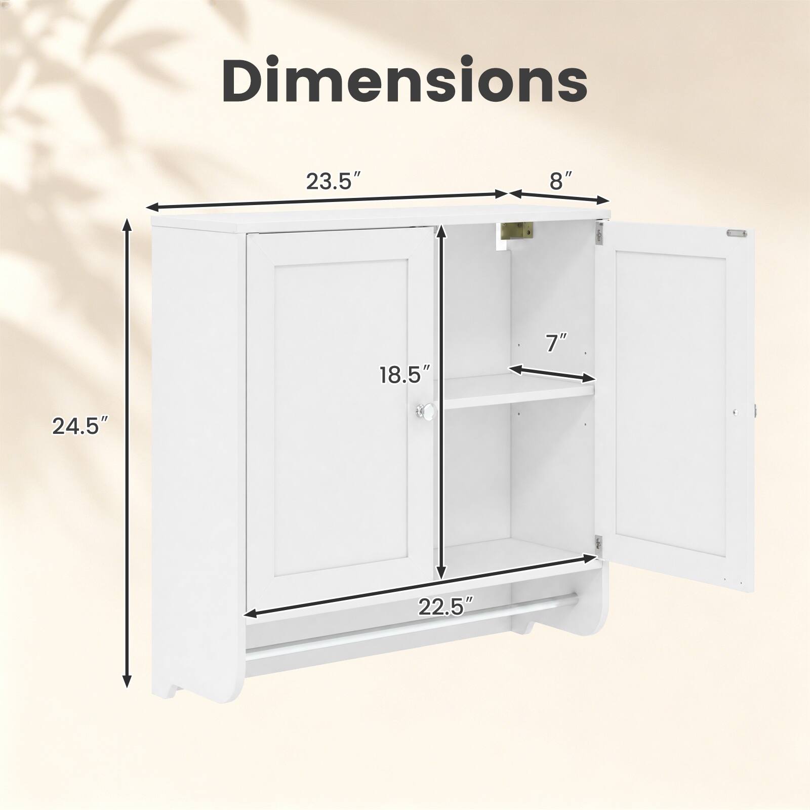 Dimensions: 23.5" x 8" x 18.5" x 7" x 24.5" x 22.5"