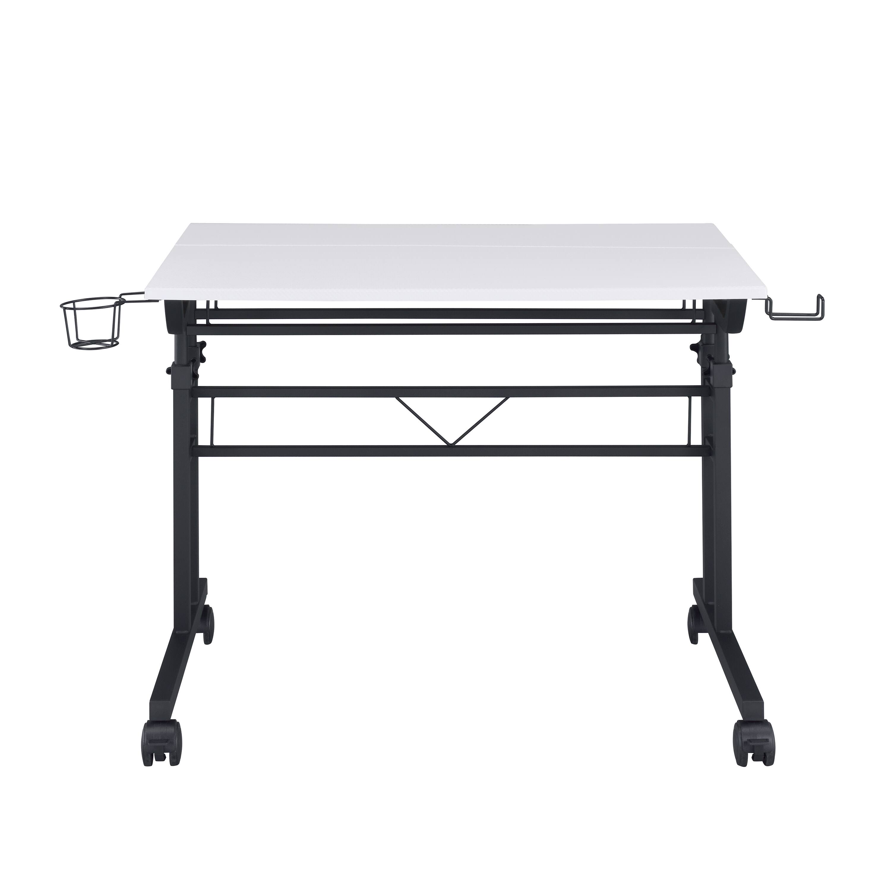 Alt View 5. Spaco - Spaco Rolling Writing Desk with Height Adjustable Desktop and Moveable Shelf, for Home Office - White.