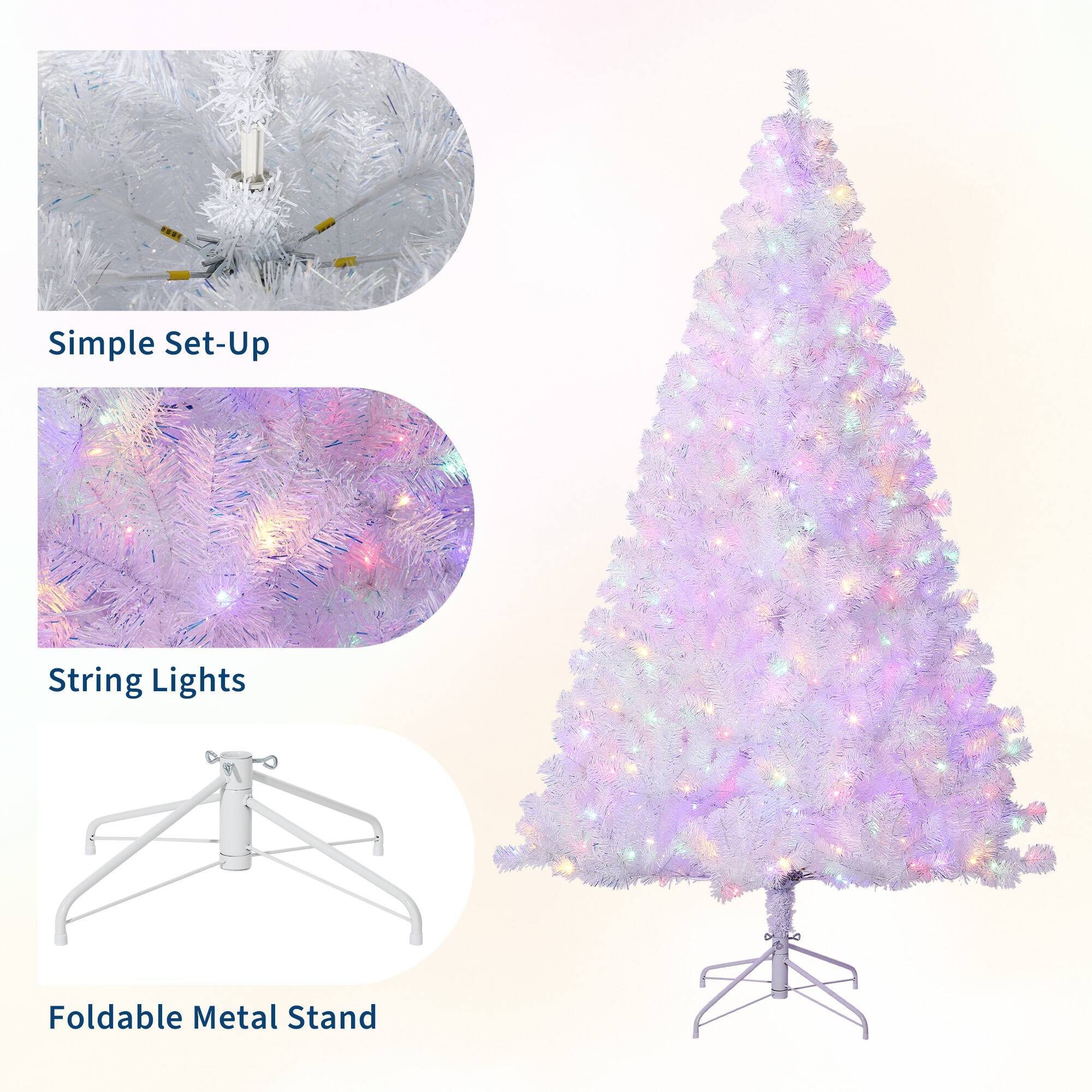Simple Set-Up  
String Lights  
Foldable Metal Stand