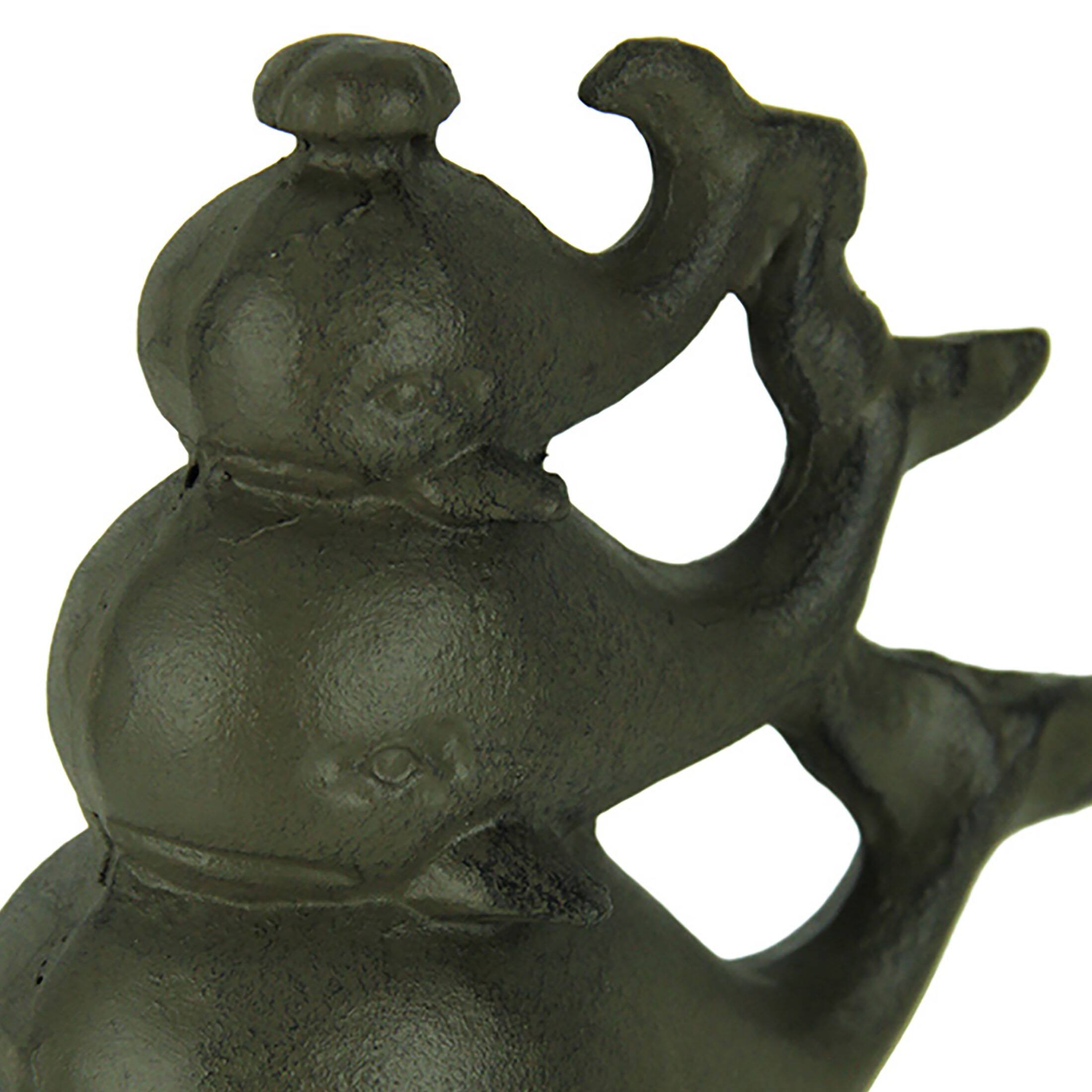 Alt View 3. Moby Dick Specialties - Rust Brown Cast Iron Triple Stacked Whale Figurine - Brown.