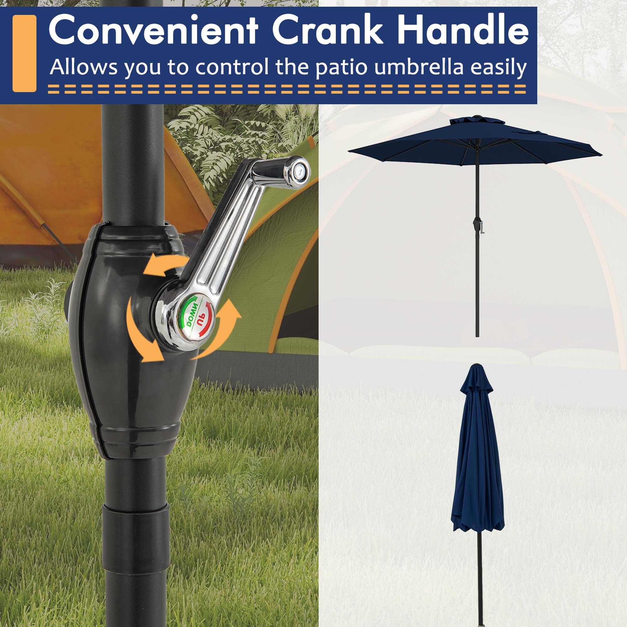 Convenient Crank Handle
Allows you to control the patio umbrella easily